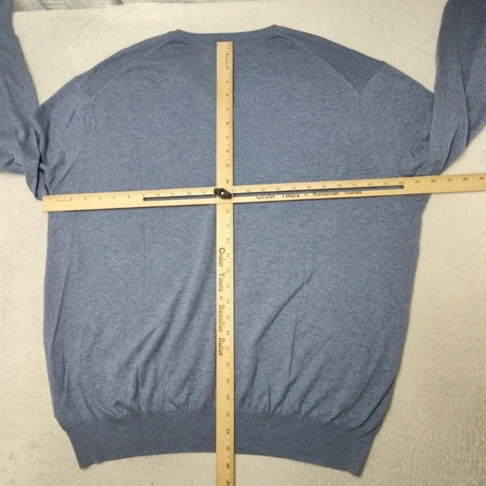 Polo Ralph Lauren Sweater Mens XL Blue V-Neck Pima Cotton Lightweight Pullover